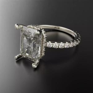 Radiant Engagement Ring With Hidden Halo