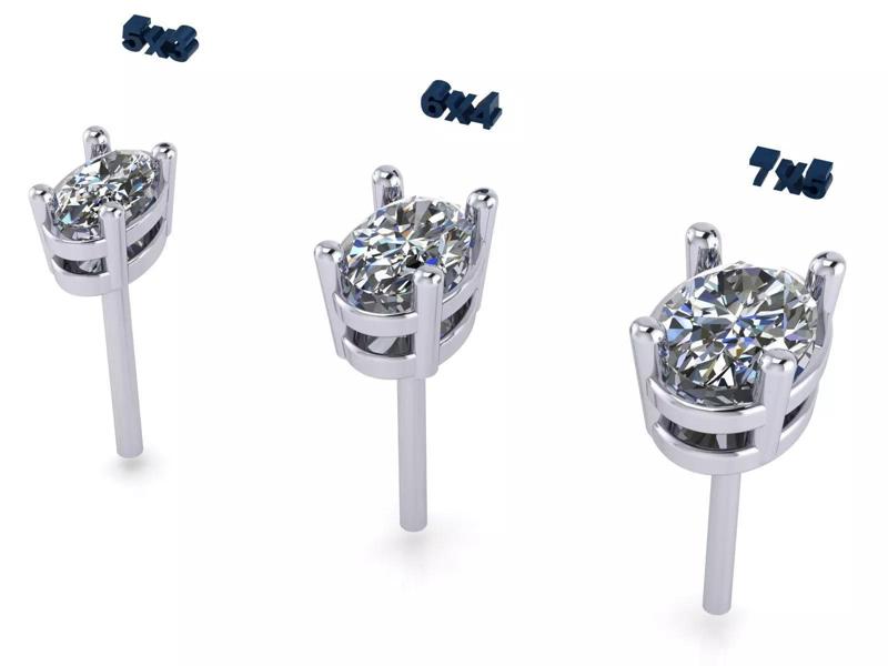 Oval Shape Stud Earring Tops - Various sizes