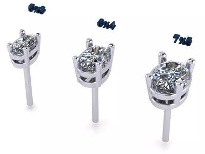 Oval Shape Stud Earring Tops - Various sizes