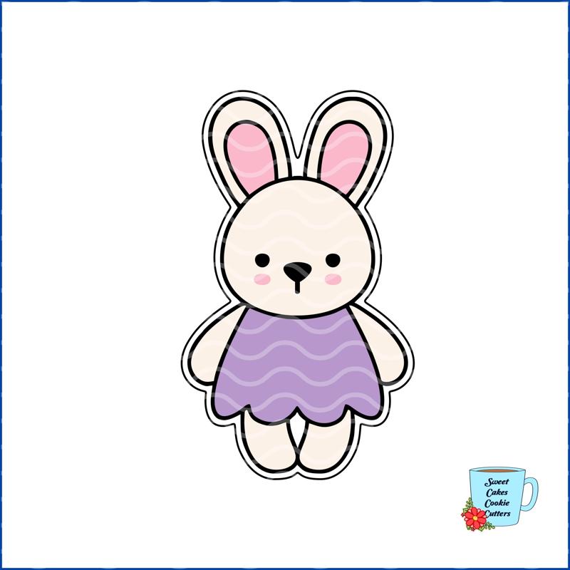 Girl Bunny Cookie Cutter - Easter - Animal - 8 STL Cookie cutter files