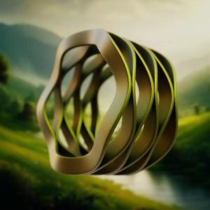 Organic Wave Ring - Multi-Band Sculptural Jewelry 3D Print 25
