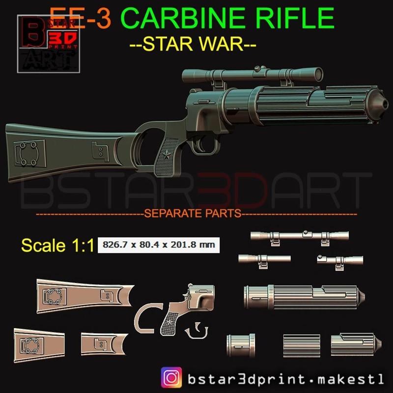Boba Fett blaster - EE 3 - Carbine Rifle - Star Wars - Clone Trooper - prop gun for Cosplay