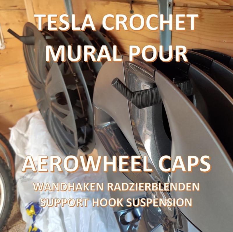 Tesla Model 3 S X Y Aerowheel Caps Hook Wall Bracket