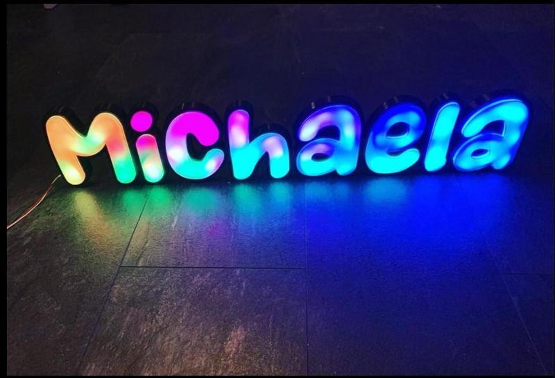 Michaela Nooble Wooble rgb led light letters