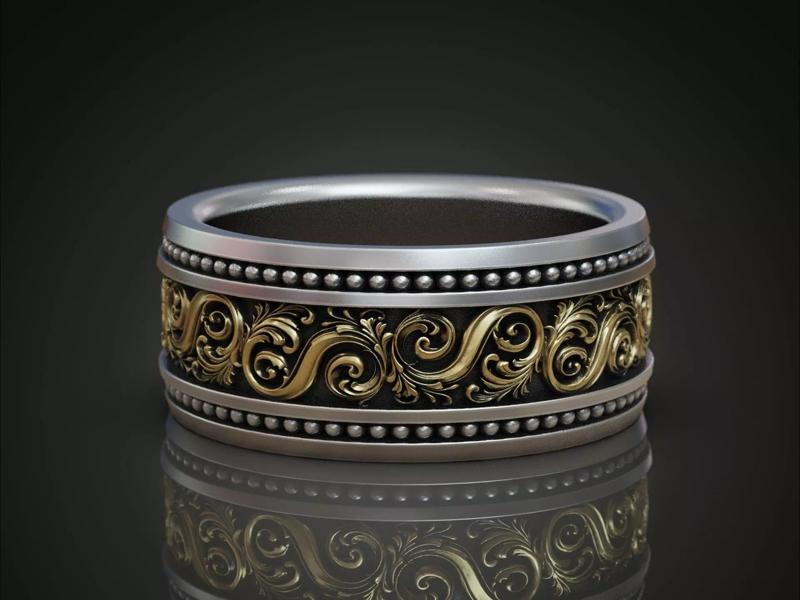 Vintage Baroque Band Ring