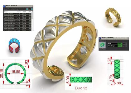 Two-tone Gold stl 3dm Ring for Women Model gr0152