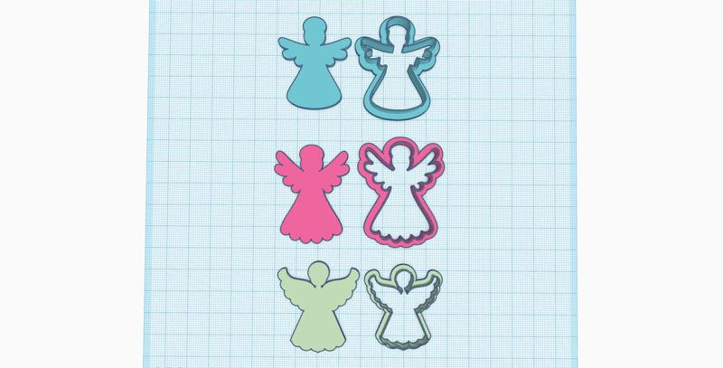 Cookie cutter, Polymer Clay Cutter Angels Set of 3