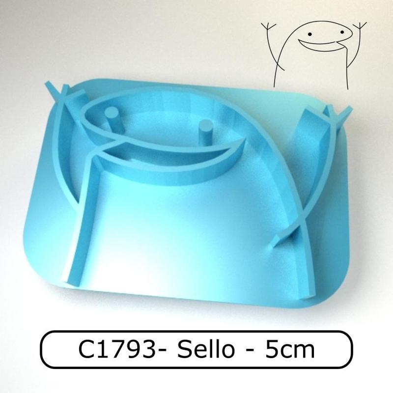 Cookie stamp / Cortante de galletitas sello - Flork celebrating  / Flork celebrando