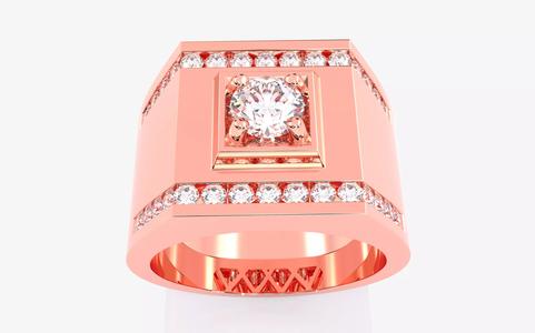 Mens Solitaire Ring 3dm stl renders details
