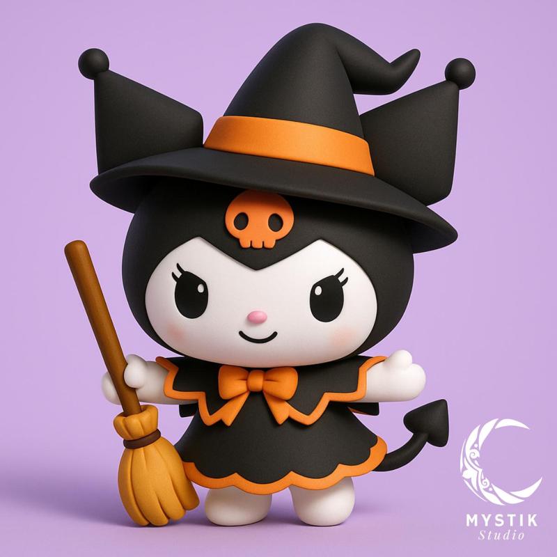 Kuromi Witch Special Halloween Edition | Chibi Cartoon 3D Figure
