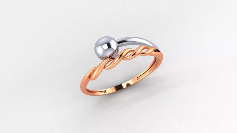 Wire Ball Ultra light wt minimalist Plain Gold Ring 3dm stl