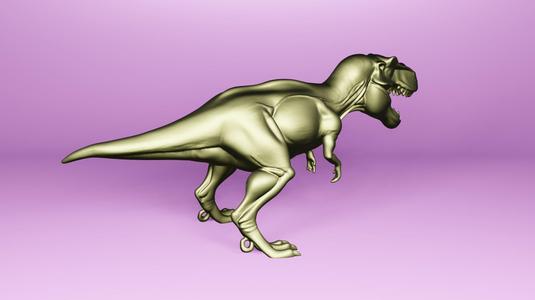 Roaring T-Rex STL - Dynamic Pose Jurassic Dinosaur 3D Print Model