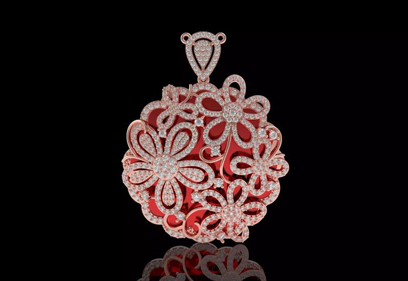 Antique Domed Flower Pendant