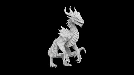 Ice Dragon 3D Print Model - Frosty Fantasy Sculpture
