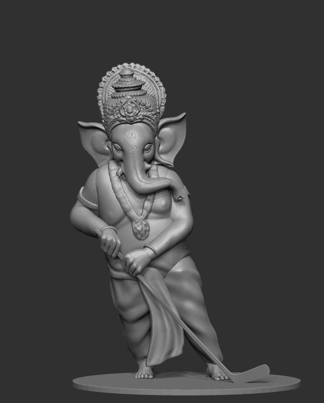 Ganesh ji  ,  Ganpati figure playing hockey