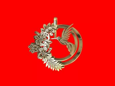 diamiond humming bird designer pnedant