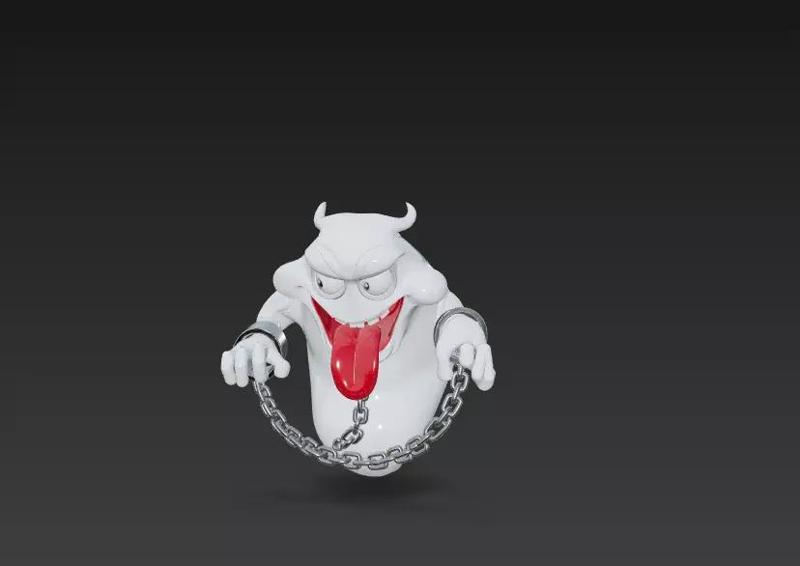 Chained Ghost - Stylized Halloween 3D Model