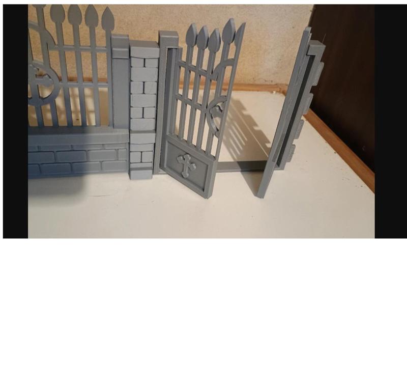 PLAYMOBIL CASTLE, CASTILLO,BURG,Medieval, church garden Gate , KirchengartenTOR,puerta de la cerca de la iglesia,  steck system compatible