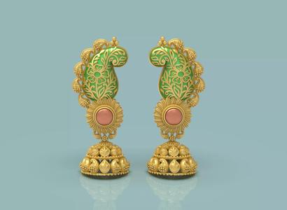 Designer Jhumka Earring - 0013