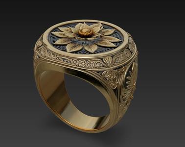 Jewelry Design Buddhism Lotus Flower Ring Spiritual East