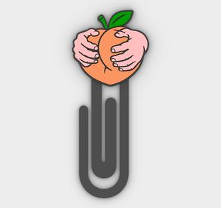 Paperclip HAND HOLDING PEACH - bookmark - 3MF pre-painted , STL