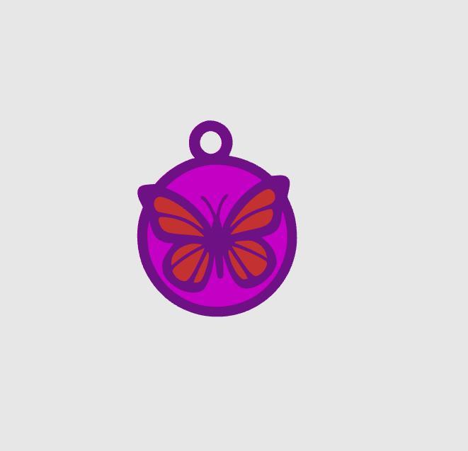 Kelebek 3D Anahtarlık / Butterfly 3D Keychain STL