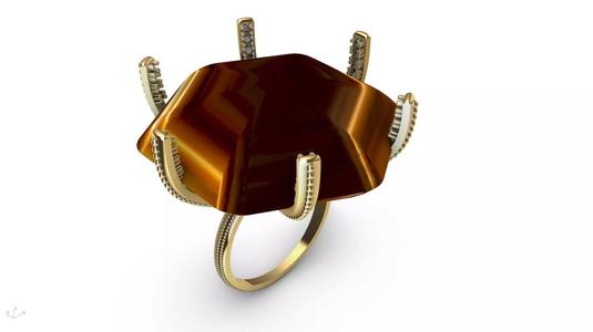 hexagon cocktail ring stl verified