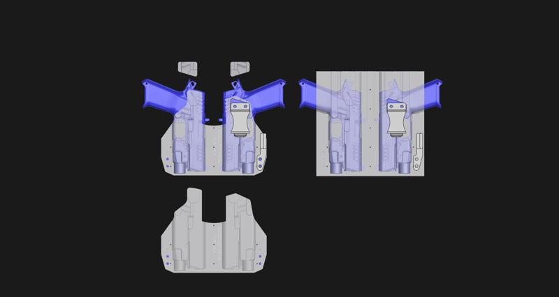 STACCATO HD P4  WITH STREAMLIGHT TLR-7 HL-X  - STI HD - SPLIT VACUUM HOLSTER MOLD