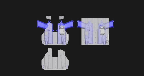 STACCATO HD P4  WITH STREAMLIGHT TLR-7 HL-X  - STI HD - SPLIT VACUUM HOLSTER MOLD