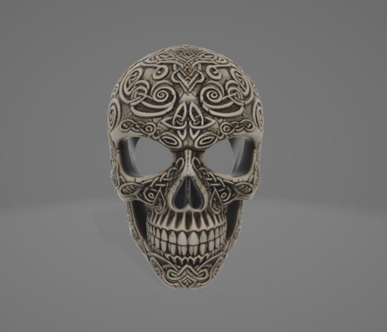 Celtic Knotwork Skull Sculpture
