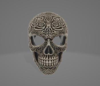 Celtic Knotwork Skull Sculpture