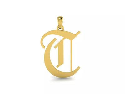 Olde English Pendant Letter T