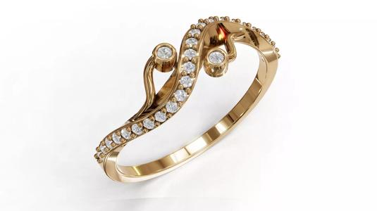 Twist Wave Shak Diamond Ring