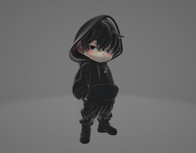Nocturne – Minimalist Hoodie Chibi Figure