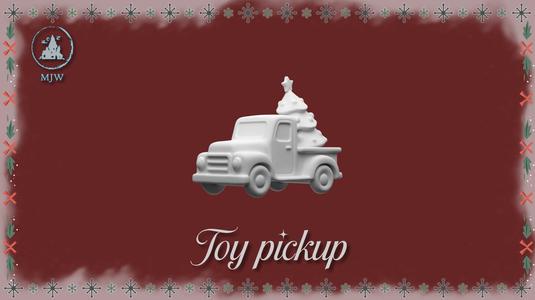 Christmas Toy Pickup Truck with Tree | Vintage Miniature STL for Dollhouses and Dioramas