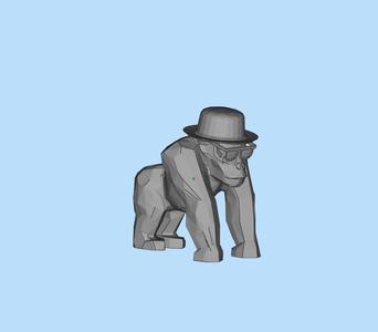 Gorilla with hat art ornaments miniature scene digital model