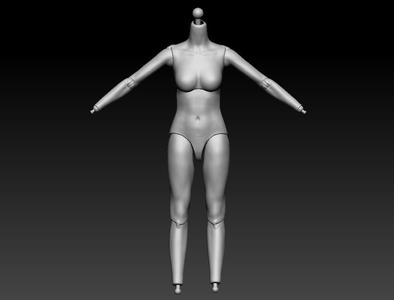 Hot Toys Harley Quinn Female Body 1/6 Scale Figure 3D Model Scan (Margot Robbie, Suicide Squad, Birds of Prey, Barbie, Phicen, joker, batman, dc comics)