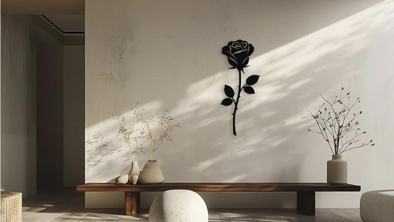 Elegant Rose Wall Art Vector Digital File