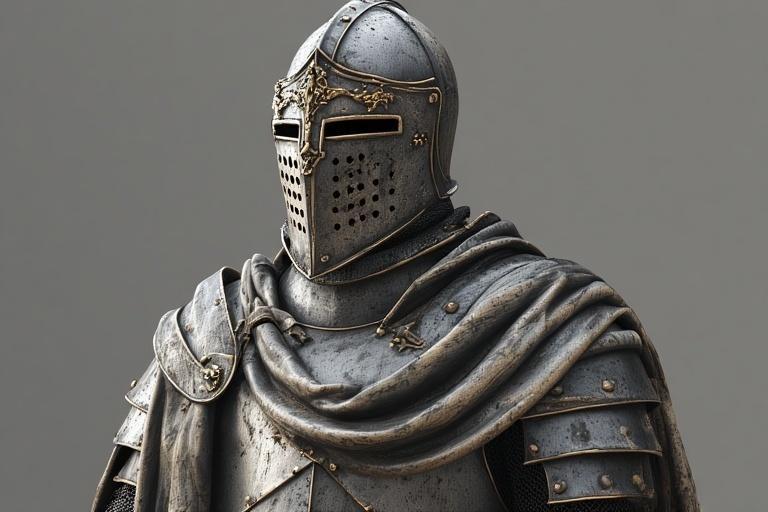 A detailed bust of a medieval knight