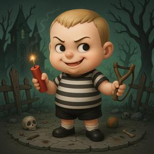 Pugsley Addams – Mischievous Chibi Diorama