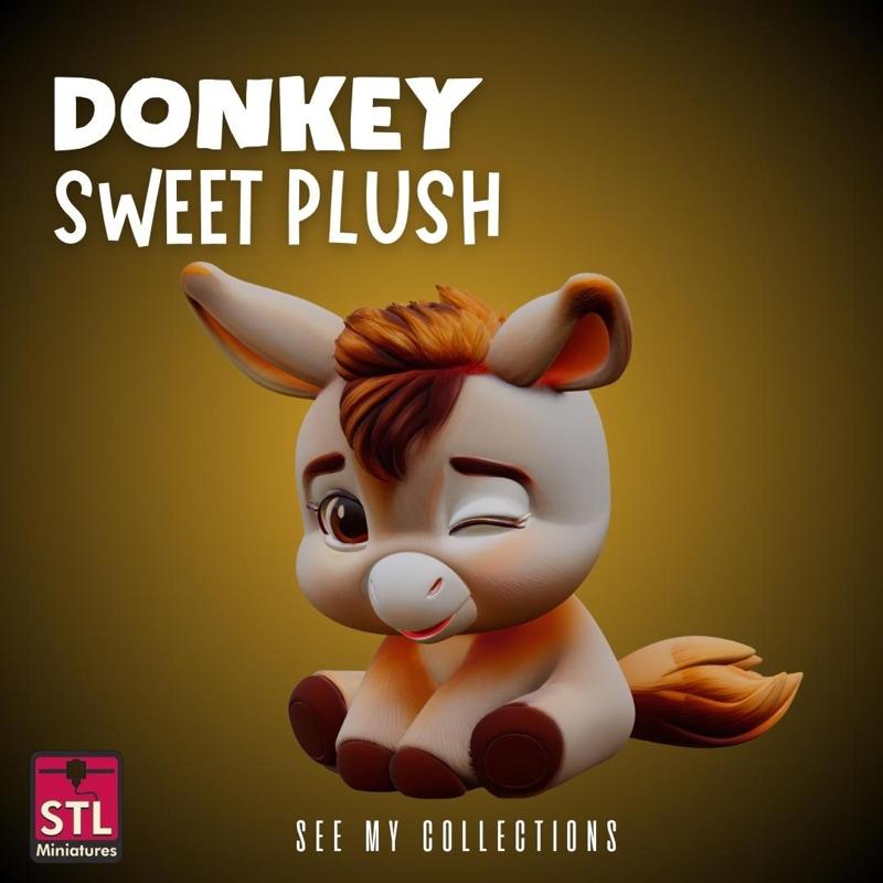 Cute Donkey STL – Sweet Plush-Style Figurine