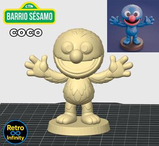 Coco / Grover - Sesame Street / Sesame Street 3D figure Retro Infinity style (90mm) : vinyl collectible