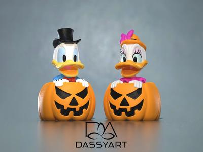 DONALD-DAISY DUCK HALLOWEEN -- HALLOWEEN DECORATION