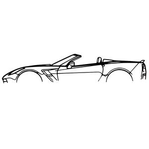 Chevrolet Corvette C7 Z06 Convertible Silhouette Wall Art