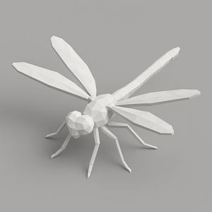 3D Printable Low Poly Dragonfly