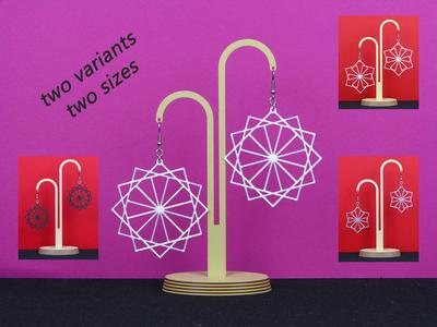 Sacred Geometry earring - squares in star