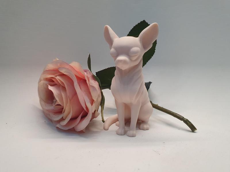 Dreamy Chihuahua Figurine, Minimalist Design