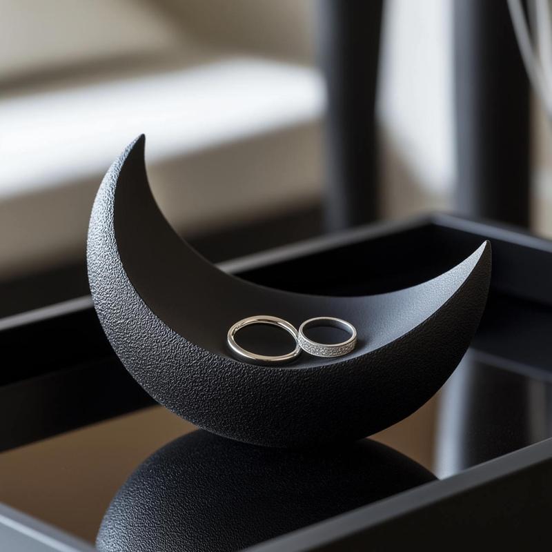 Lunar Crescent Ring Holder – Elegant Moon-Shaped Jewelry Stand for a Celestial Touch