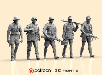 German soldiers Afrika Korps 3D print model