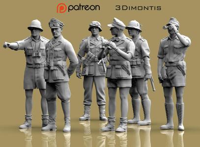 Rommel and soldiers Afrika Korps 3D print model